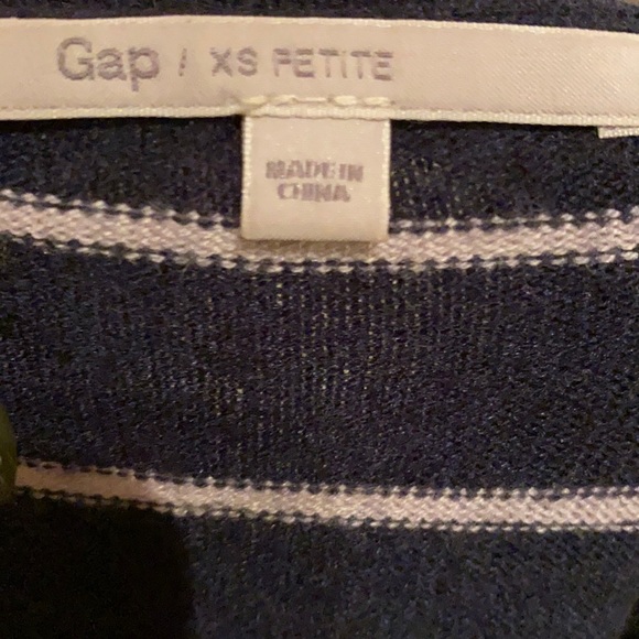 Gap striped sweater XS petite navy blue open neck​ - Picture 3 of 7